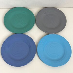 4 Gibson Home Melamine 8.5” Plates Cool Tones